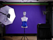 LED lighting demo. 2016-12-19 Studio long-shot featuring mannequin and LED continuous lighting