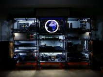 LED lighting demo. 2016-09-23 Studio at Night, long-shot