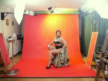 2016-04-02 Lexy in bellydancer top and black control briefs worn as hotpants, studio long-shot