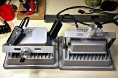 Adapting daylight white Chinese LED floodlights for studio use.