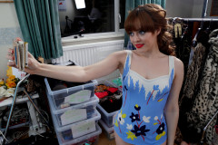 Kirsten-Ria blue 1960s Italian one-piece swimsuit