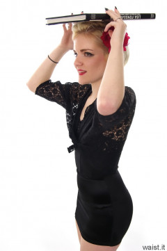 Abbie strepless longline bra top and skort