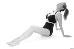 Alicia Legs black bra and girdle