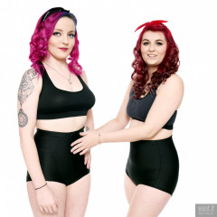 2017-01-21 MissDaniLou and Tasha bra and girdle figure exercises