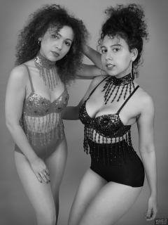 2017-10-22 Isabelle and Stephy dance tops and control briefs worn as hotpants