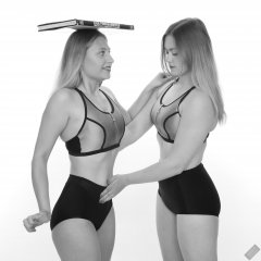 2019-05-04 Fabiene and CloEliza work on their posture and deportment