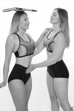 2019-05-04 Fabiene and CloEliza work on their posture and deportment