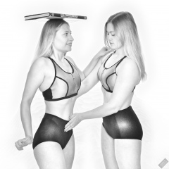 2019-05-04 Fabiene and CloEliza work on their posture and deportment