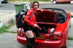 Chiara wears her Dim Up's as hot pants