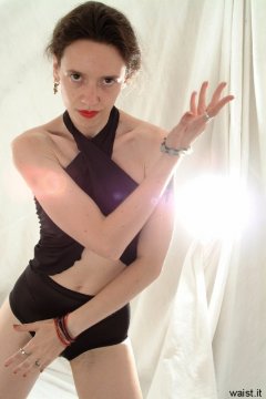 Chiara dances in her Dim Up's