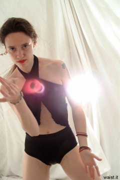Chiara dances in her Dim Up's
