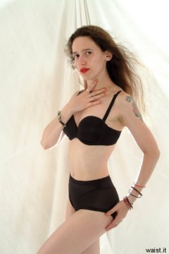 Chiara dances in her Dim Up's
