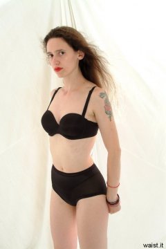 Chiara dances in her Dim Up's