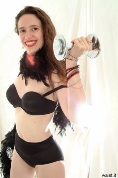 Chiara dances in her Dim Up's