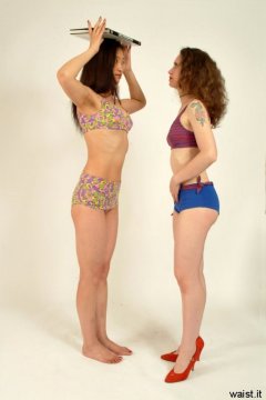 "Stand up straight and pull in those tummies!" Moonlit Jane and Chiara do their deportment exercises.