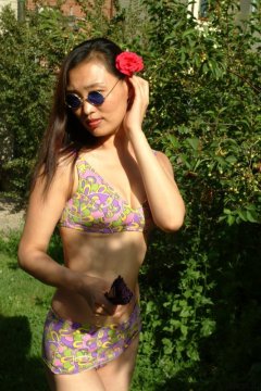 Moonlit Jane in genuine 1960's Italian 2-piece swimsuit