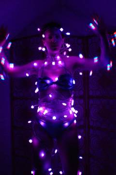 Chiara wrapped in LED's