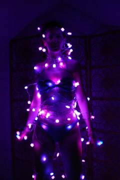 Chiara wrapped in LED's