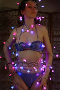 Chiara wrapped in LED's