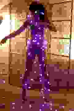 Chiara wrapped in LED's