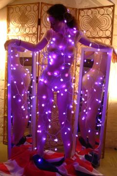 Chiara wrapped in LED\'s