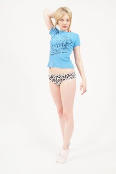 Carlie in T-shirt and panties
