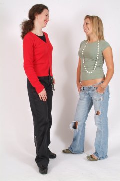 Chiara and Sara as they arrived at studio