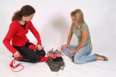 Chiara and Sara choose outfits for shoot