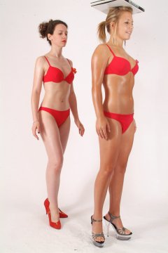 Sara does classic deportment exercise