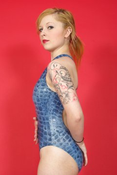 Photo from Miss Cristal Marie's first retro-fitness pin-up shoot, 2013-05-18