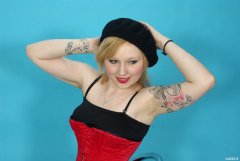 Photo from Miss Cristal Marie's first retro-fitness pin-up shoot, 2013-05-18