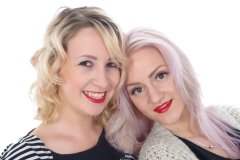 Sammy-Clare and DollyBird as they arrived for the shoot