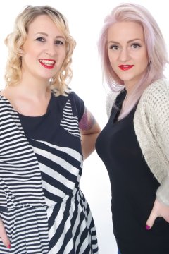 Sammy-Clare and DollyBird as they arrived for the shoot