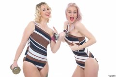 Sammy-Clare and DollyBird 2014-04-13 retro fitness shoot - swimsuit