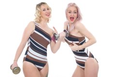 Sammy-Clare and DollyBird 2014-04-13 retro fitness shoot - swimsuit