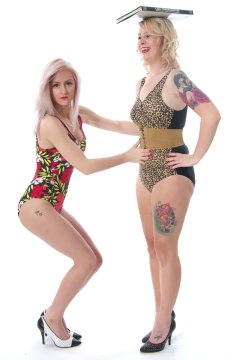 Sammy-Clare and DollyBird - deportment exercises in swimsuits