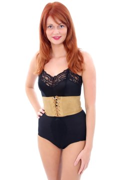 Charlotte - black bra and girdle