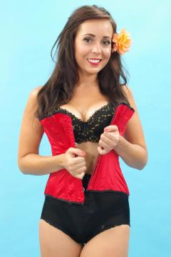 Kerri, bra and girdle
