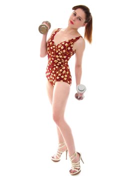 Lora in retro swimwear