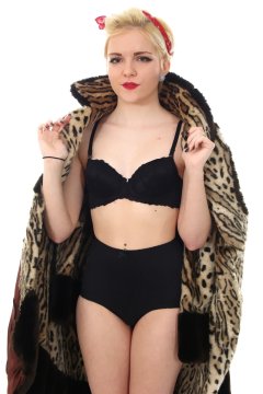 Abbie black bra and girdle