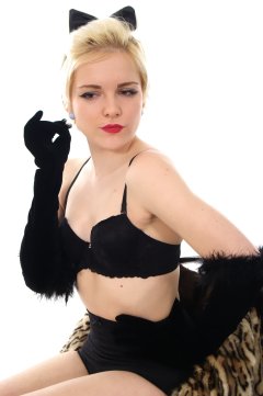 Abbie black bra and girdle
