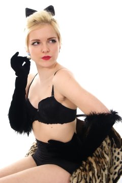 Abbie black bra and girdle