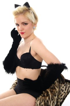 Abbie black bra and girdle