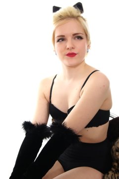 Abbie black bra and girdle