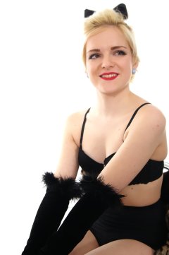 Abbie black bra and girdle