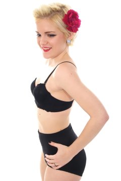 Abbie black bra and girdle