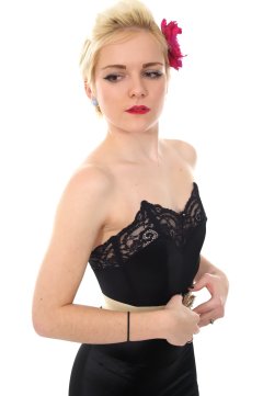 Abbie strepless longline bra top and skort