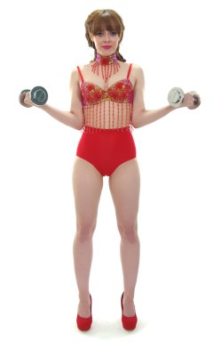 Kirsten-Ria red Chinese dance top and Chinese pocket girdle - photo for animation
