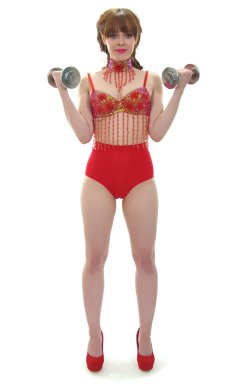 Kirsten-Ria red Chinese dance top and Chinese pocket girdle - photo for animation