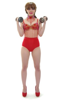 Kirsten-Ria red Chinese dance top and Chinese pocket girdle - photo for animation